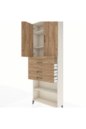 Arges Dolap 4 Raflı 3 Çekmeceli 2 Kapaklı 88x30x243 - S33M115V3A