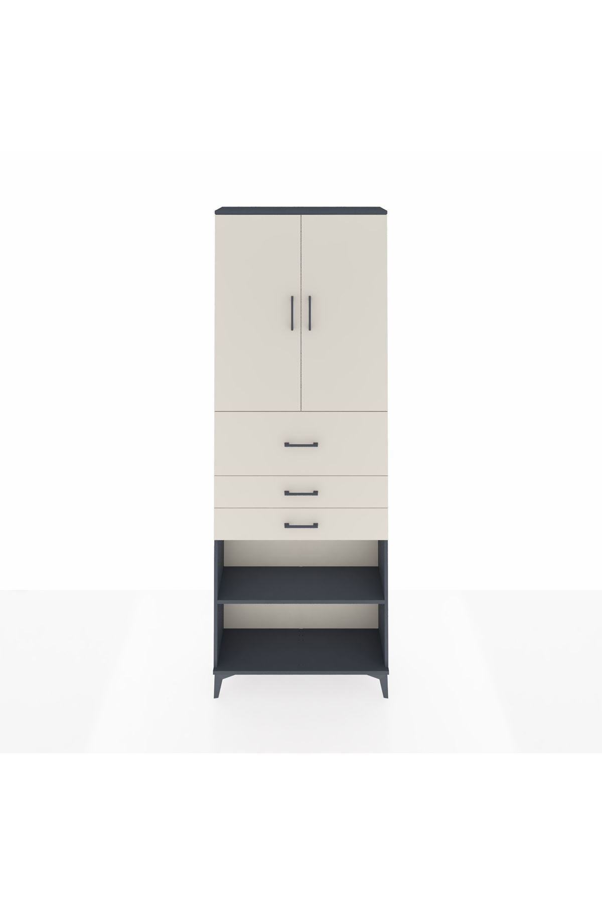 Arges Dolap 4 Raflı 3 Çekmeceli 2 Kapaklı 88x30x243 - S33M115V4A