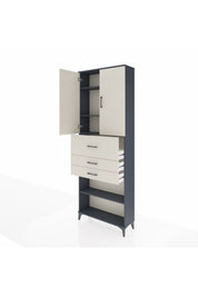 Arges Dolap 4 Raflı 3 Çekmeceli 2 Kapaklı 88x30x243 - S33M115V4A