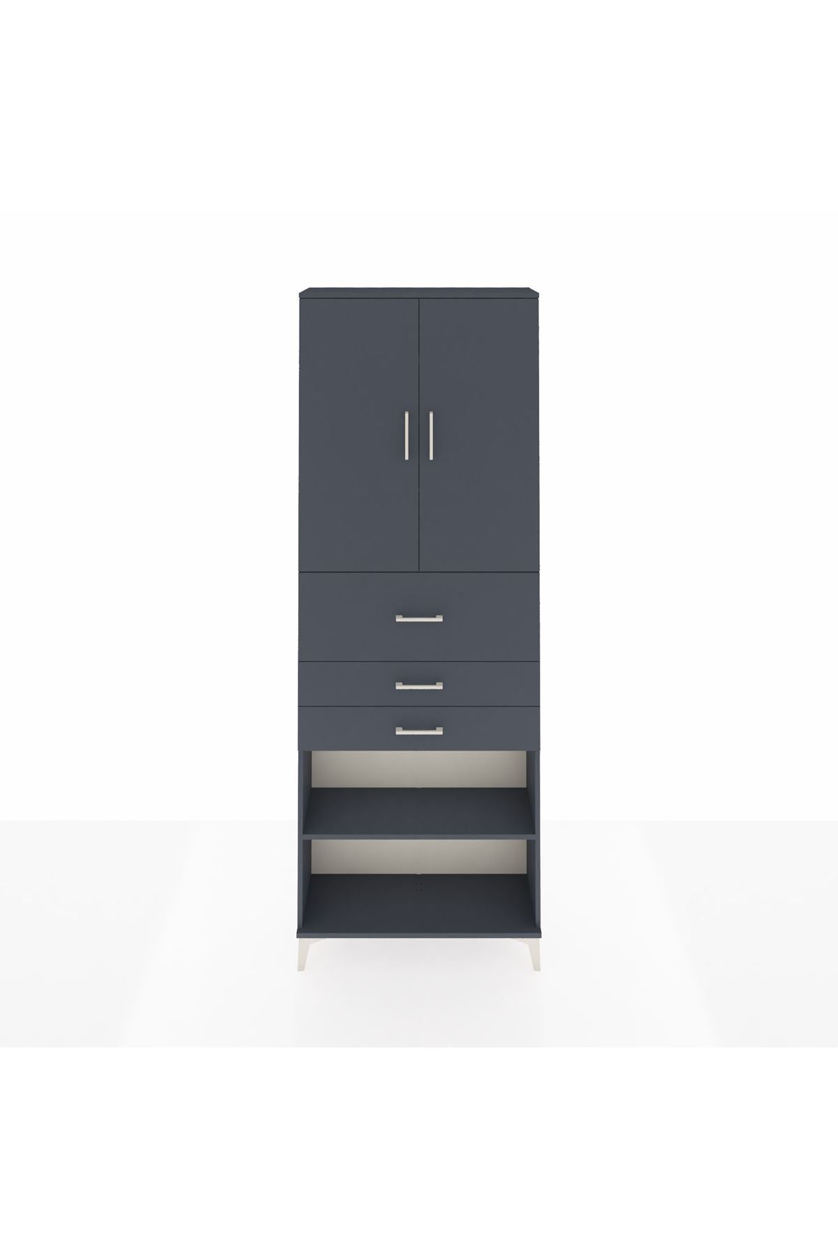 Arges Dolap 4 Raflı 3 Çekmeceli 2 Kapaklı 88x30x243 - S33M115V5A