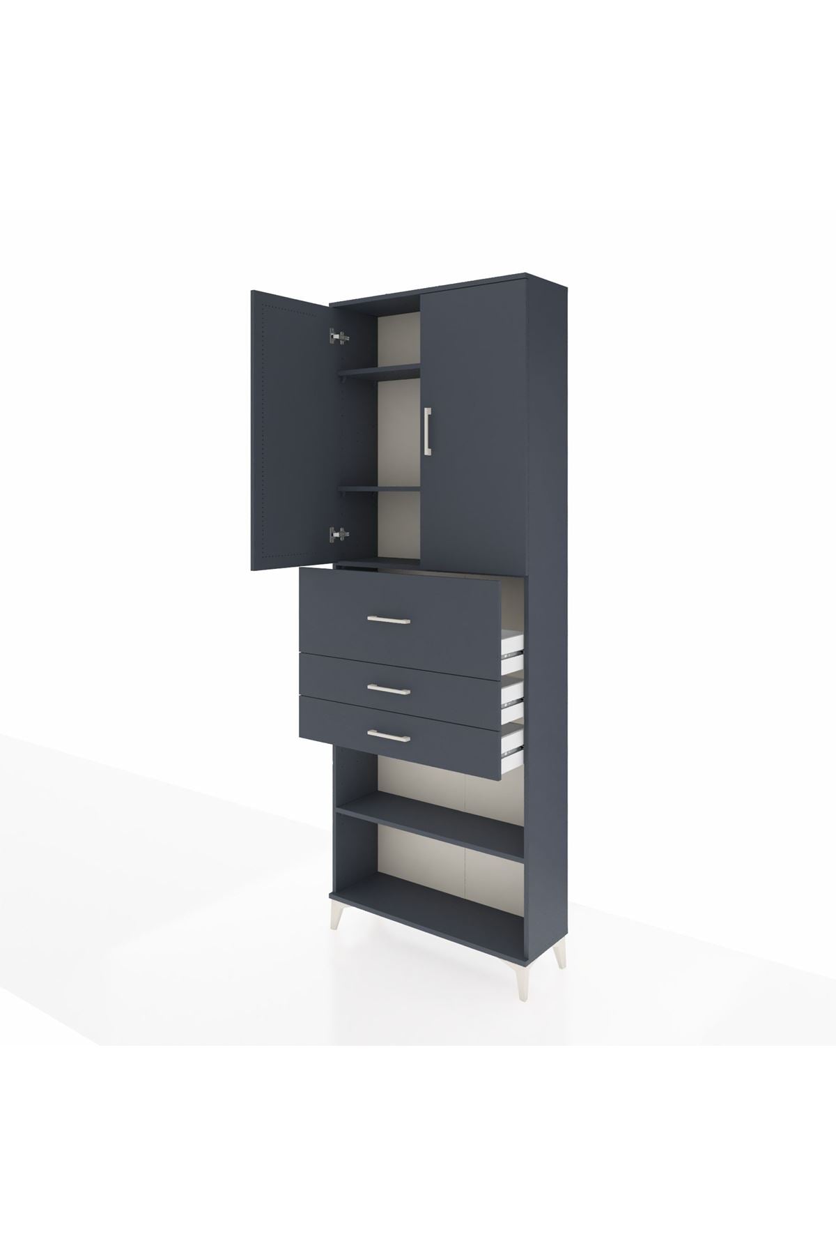 Arges Dolap 4 Raflı 3 Çekmeceli 2 Kapaklı 88x30x243 - S33M115V5A