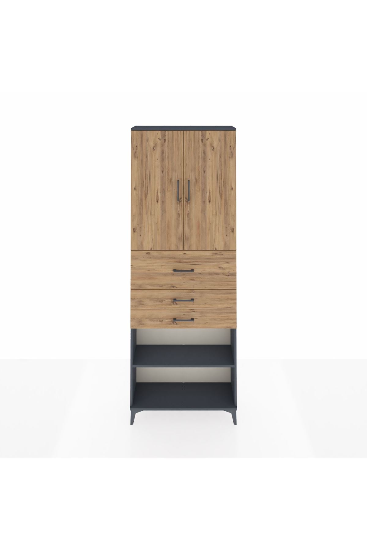 Arges Dolap 4 Raflı 3 Çekmeceli 2 Kapaklı 88x30x243 - S33M115V6A