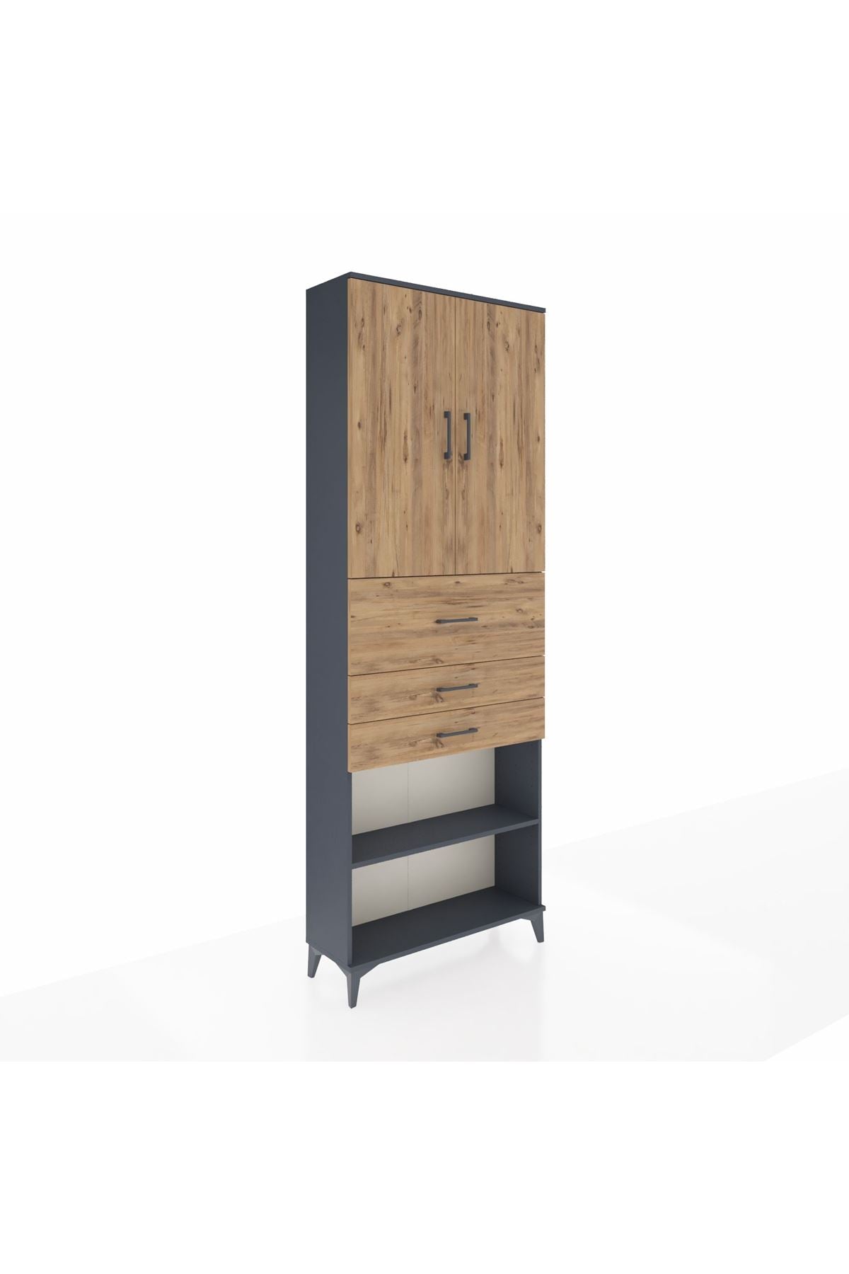Arges Dolap 4 Raflı 3 Çekmeceli 2 Kapaklı 88x30x243 - S33M115V6A