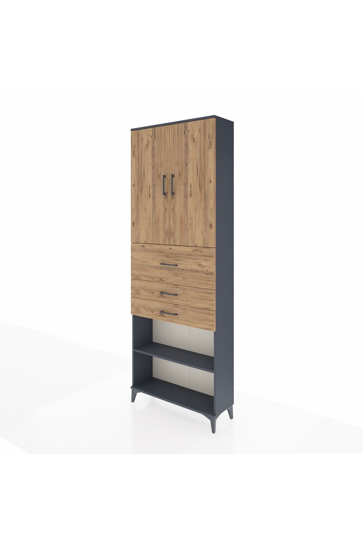 Arges Dolap 4 Raflı 3 Çekmeceli 2 Kapaklı 88x30x243 - S33M115V6A
