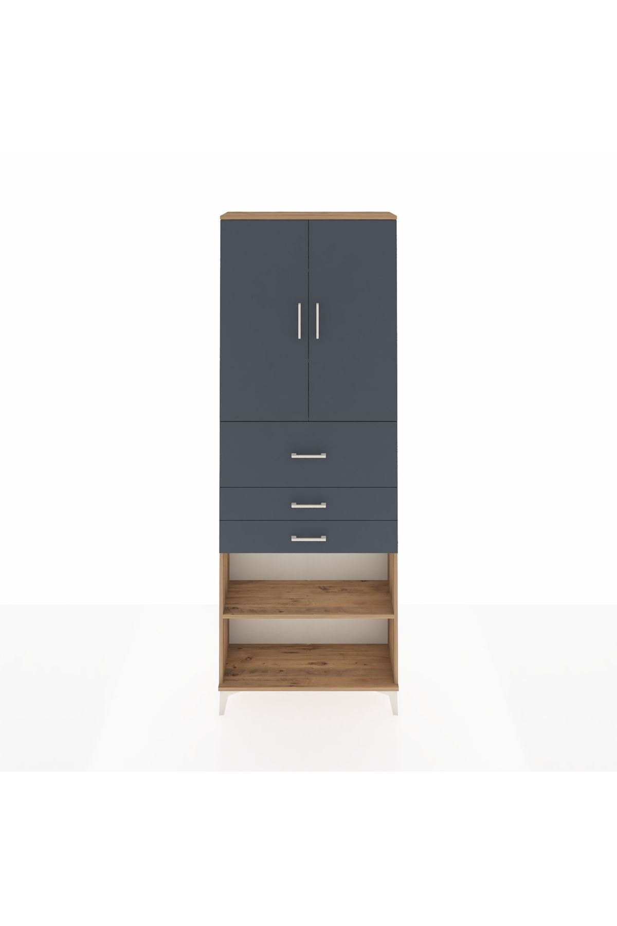 Arges Dolap 4 Raflı 3 Çekmeceli 2 Kapaklı 88x30x243 - S33M115V8A
