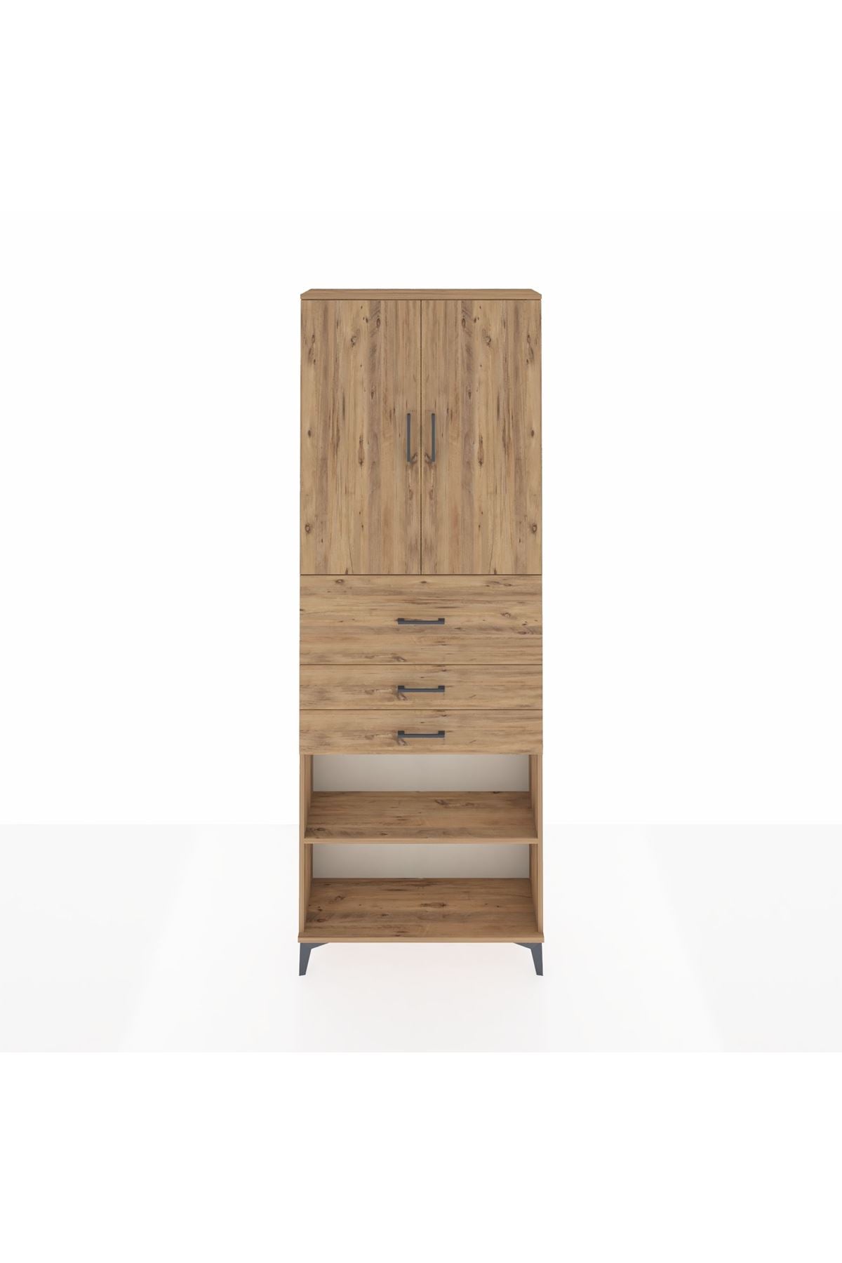 Arges Dolap 4 Raflı 3 Çekmeceli 2 Kapaklı 88x30x243 - S33M115V9A