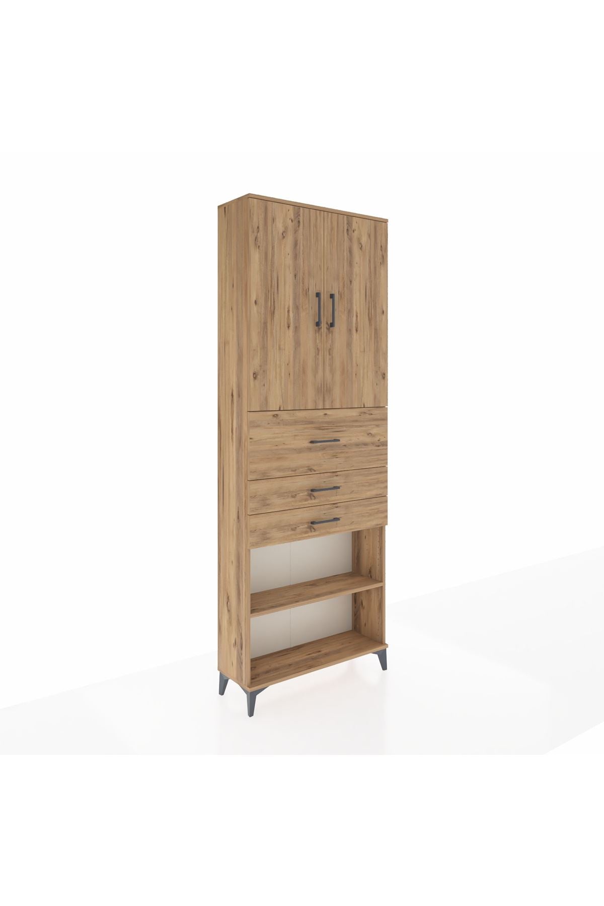 Arges Dolap 4 Raflı 3 Çekmeceli 2 Kapaklı 88x30x243 - S33M115V9A
