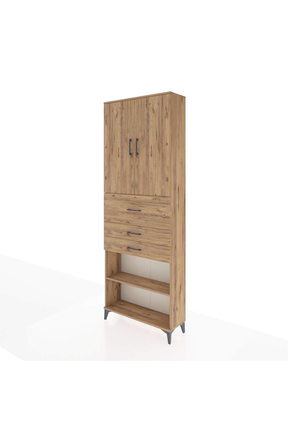 Arges Dolap 4 Raflı 3 Çekmeceli 2 Kapaklı 88x30x243 - S33M115V9A