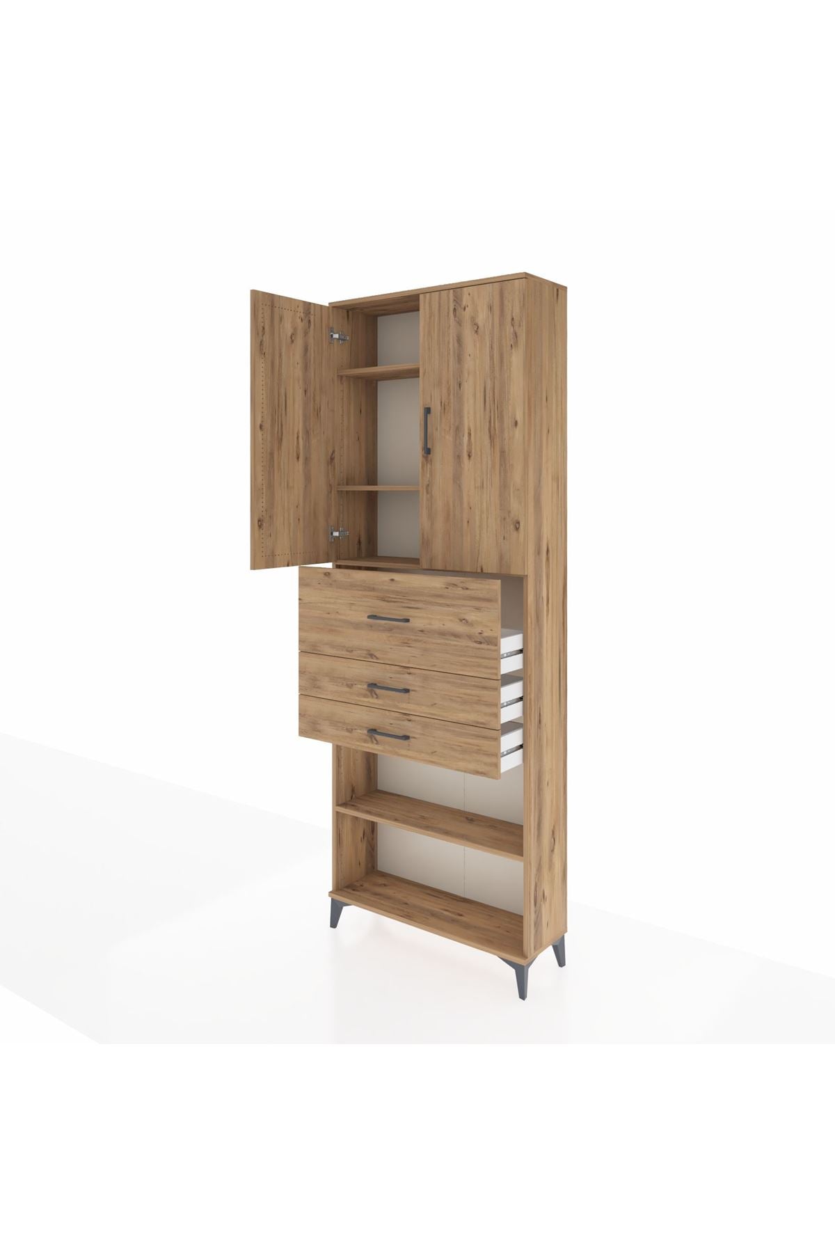 Arges Dolap 4 Raflı 3 Çekmeceli 2 Kapaklı 88x30x243 - S33M115V9A