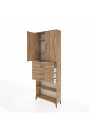 Arges Dolap 4 Raflı 3 Çekmeceli 2 Kapaklı 88x30x243 - S33M115V9A