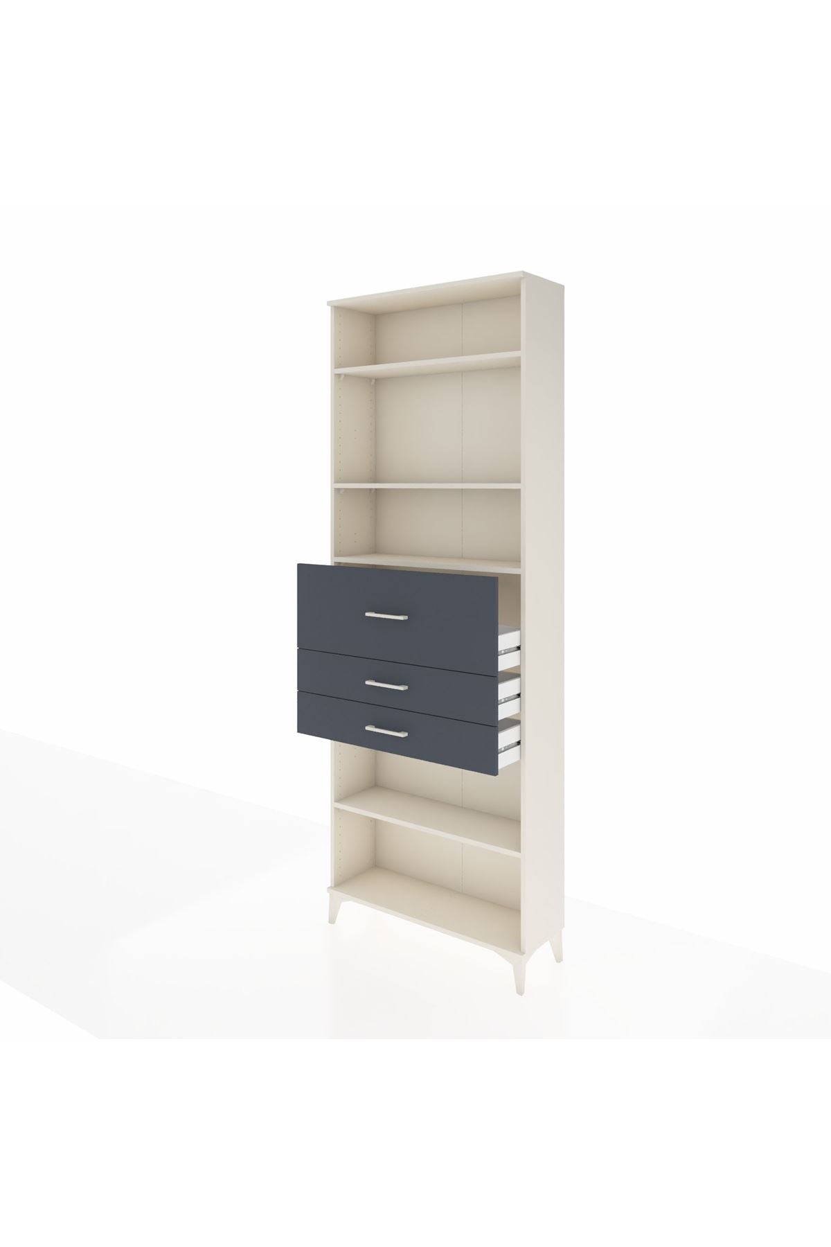 Arges Dolap 4 Raflı 3 Çekmeceli 88x30x243 - S33M116V2A