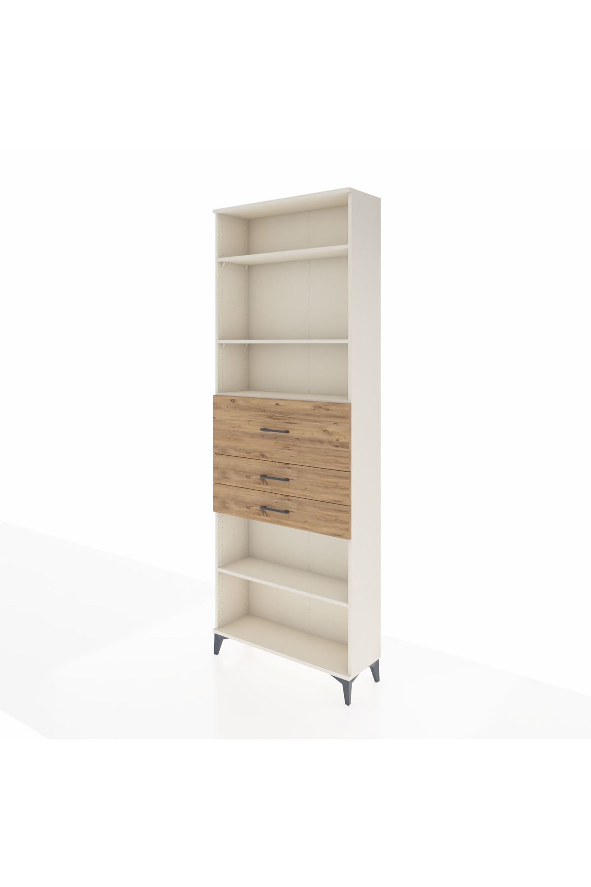 Arges Dolap 4 Raflı 3 Çekmeceli 88x30x243 - S33M116V3A