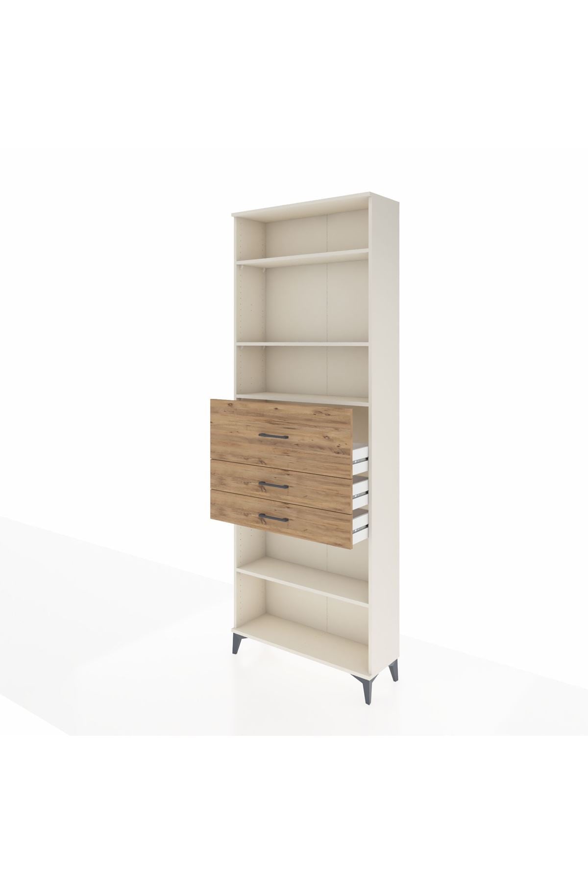 Arges Dolap 4 Raflı 3 Çekmeceli 88x30x243 - S33M116V3A