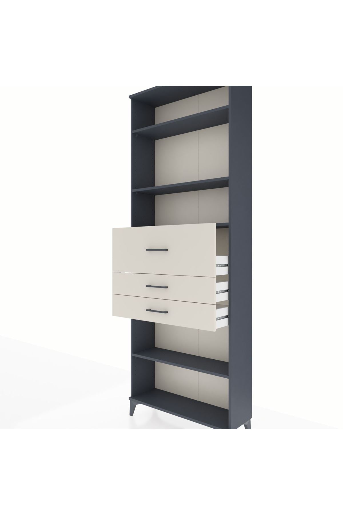 Arges Dolap 4 Raflı 3 Çekmeceli 88x30x243 - S33M116V4A