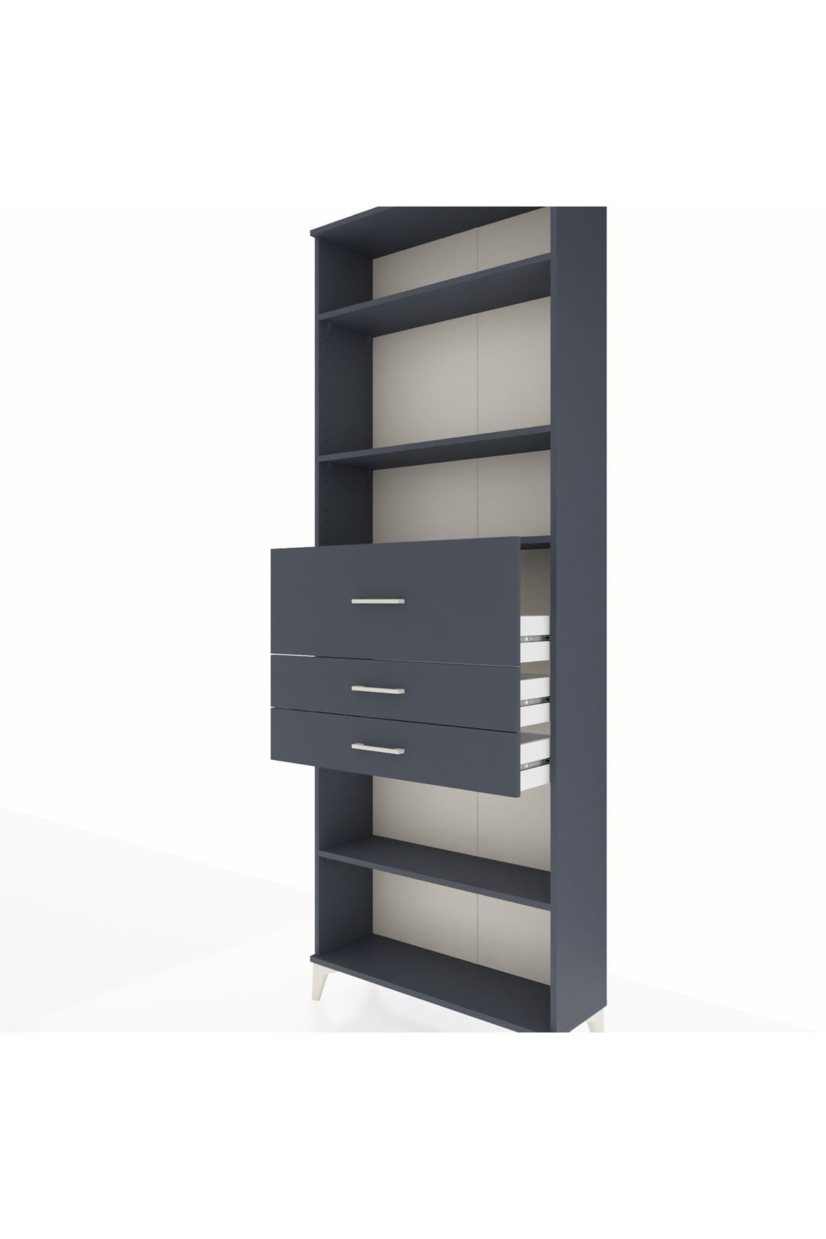 Arges Dolap 4 Raflı 3 Çekmeceli 88x30x243 - S33M116V5A