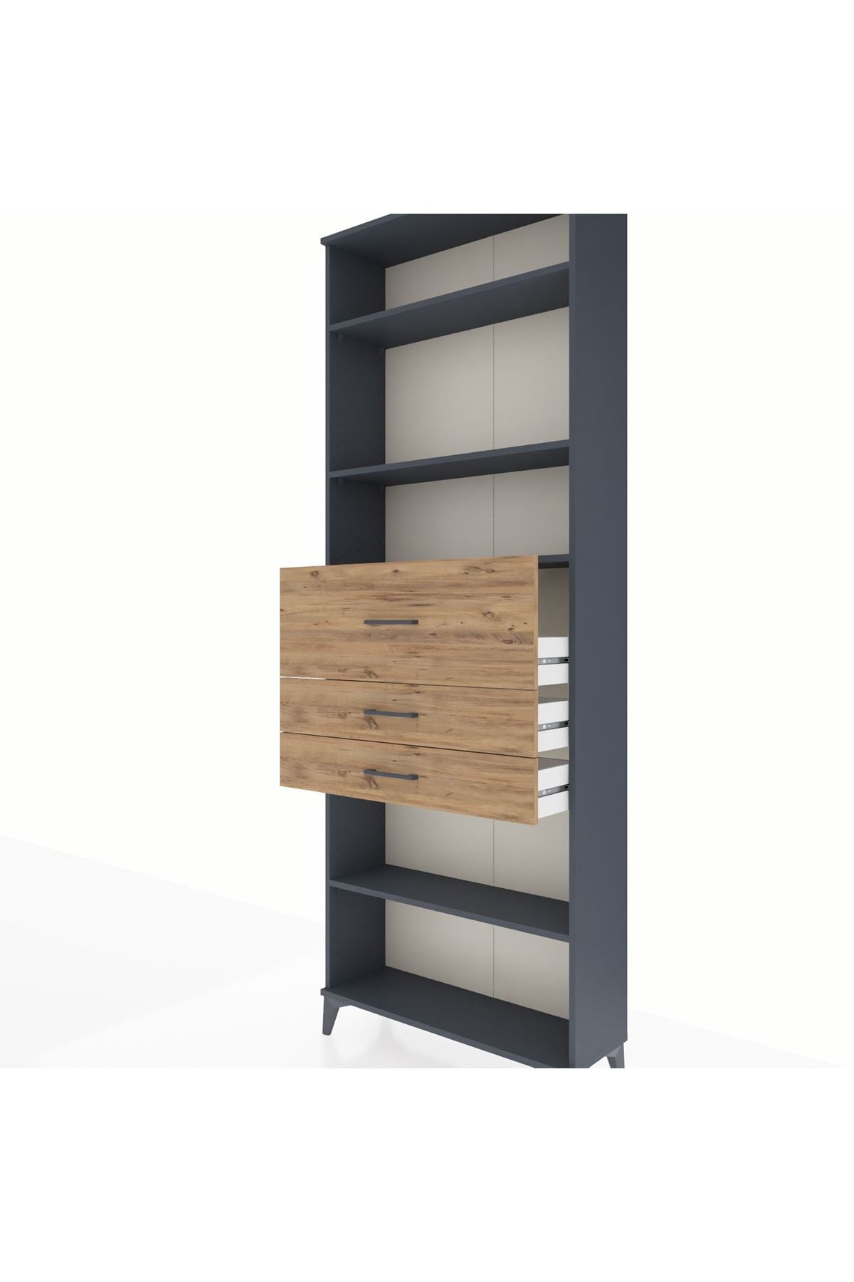 Arges Dolap 4 Raflı 3 Çekmeceli 88x30x243 - S33M116V6A