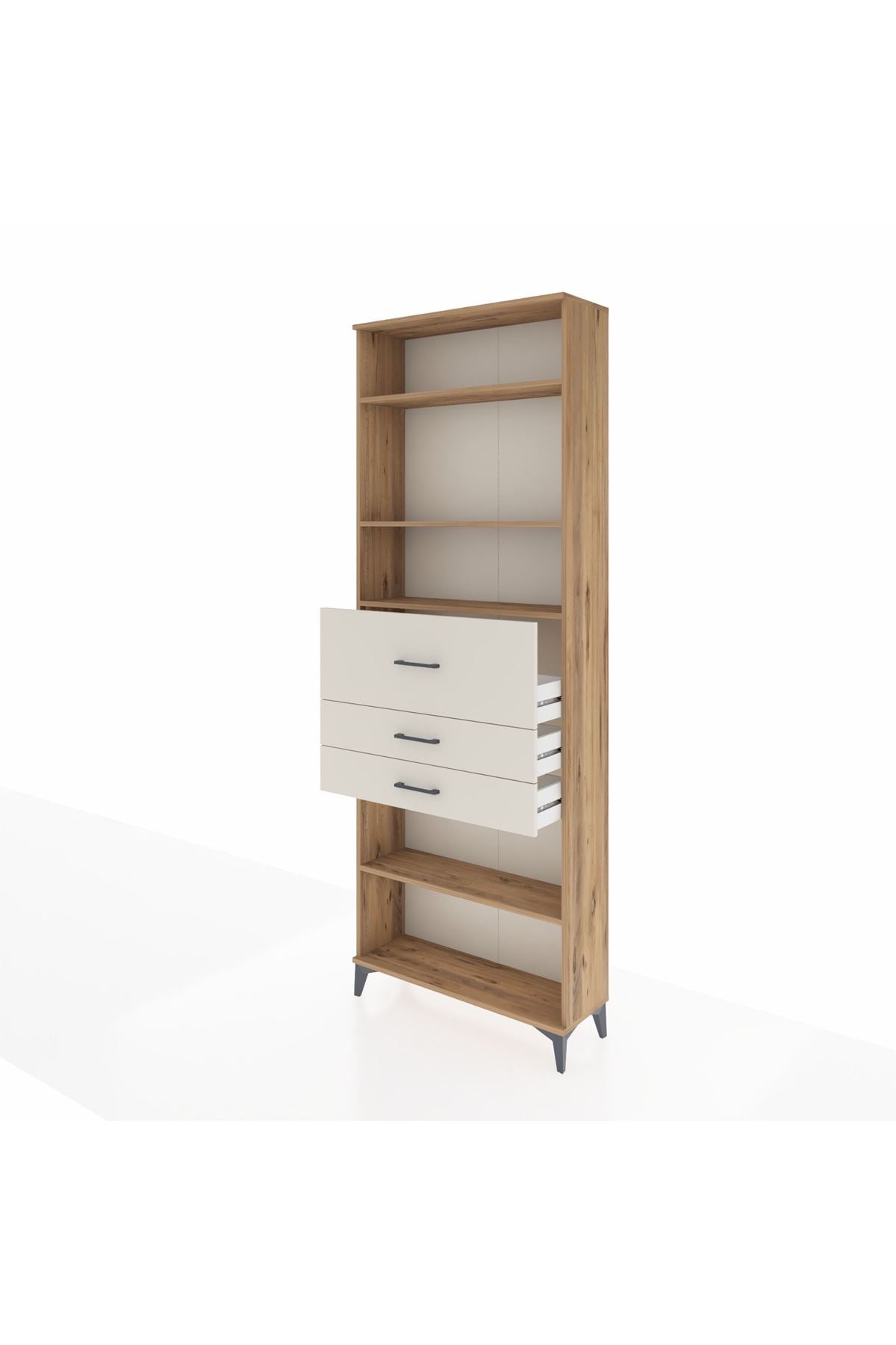 Arges Dolap 4 Raflı 3 Çekmeceli 88x30x243 - S33M116V7A