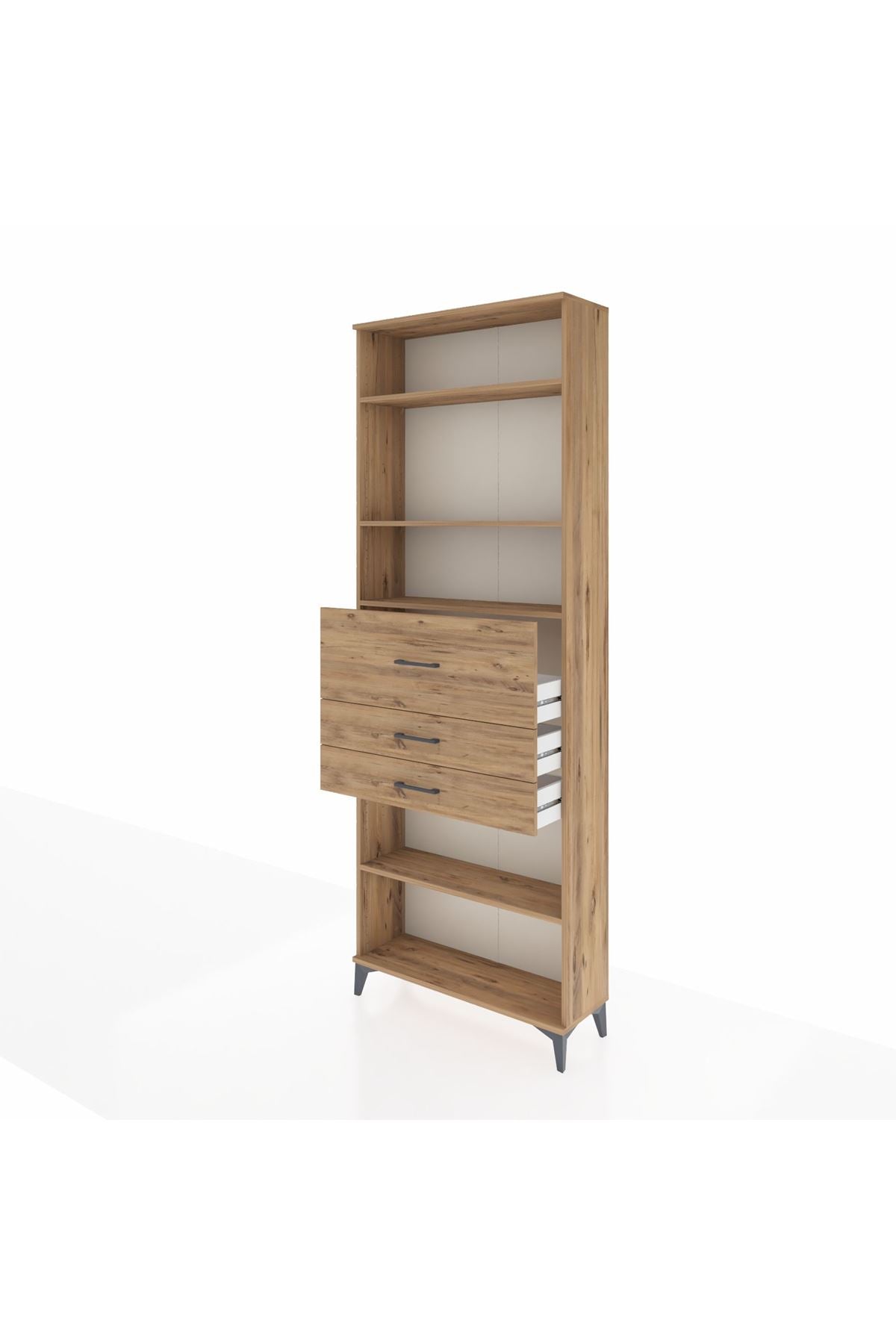 Arges Dolap 4 Raflı 3 Çekmeceli 88x30x243 - S33M116V9A