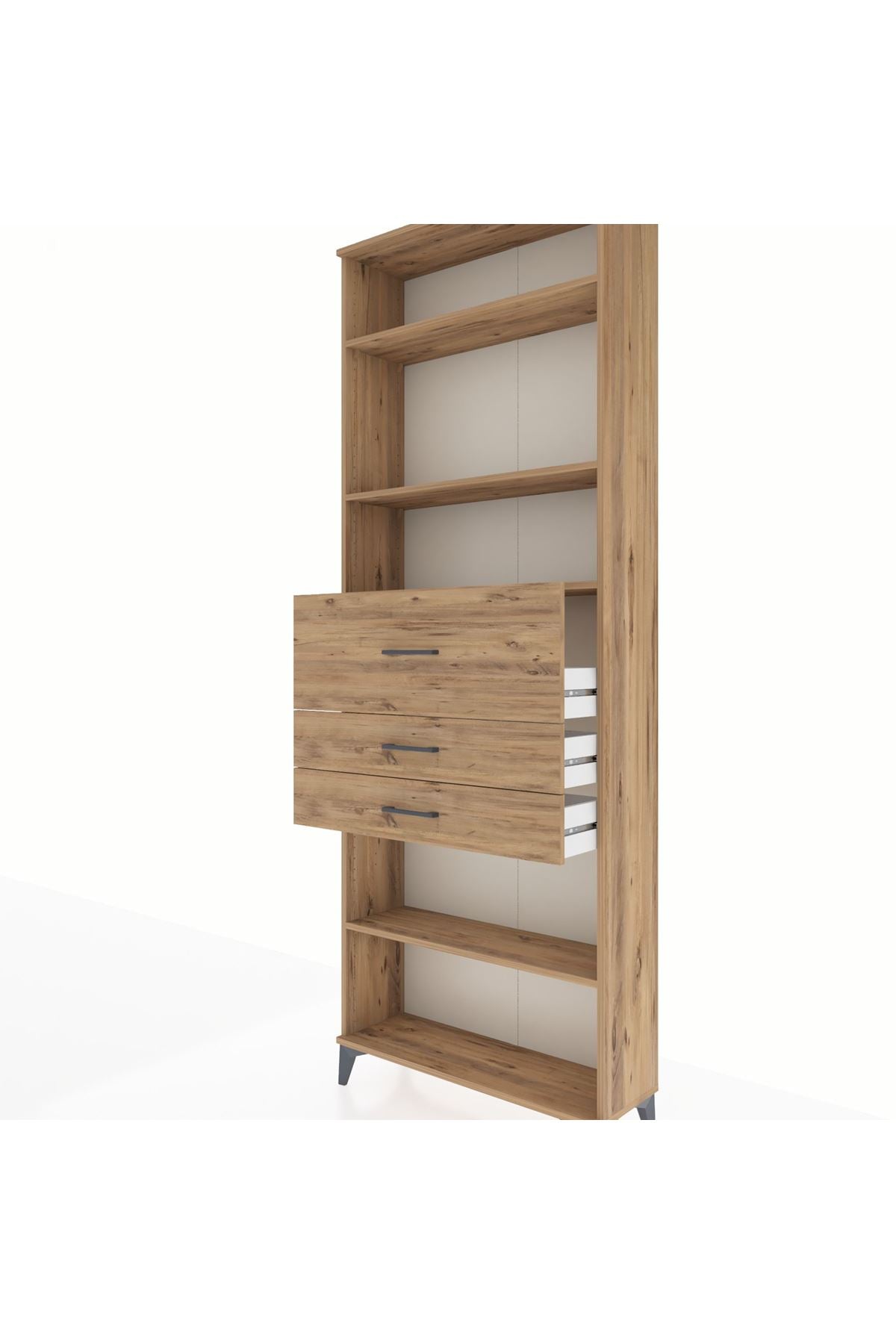 Arges Dolap 4 Raflı 3 Çekmeceli 88x30x243 - S33M116V9A