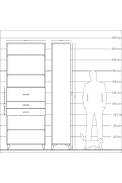 Arges Dolap 4 Raflı 3 Çekmeceli 88x30x243 - S33M116V9A