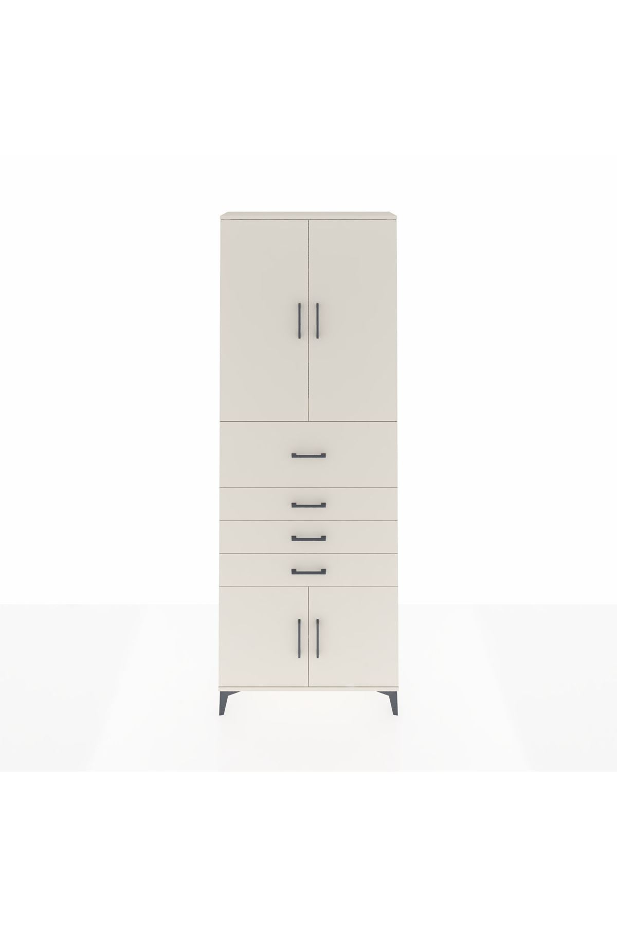 Arges Dolap 4 Raflı 4 Çekmeceli 4 Kapaklı 88x30x243 - S33M117V1A