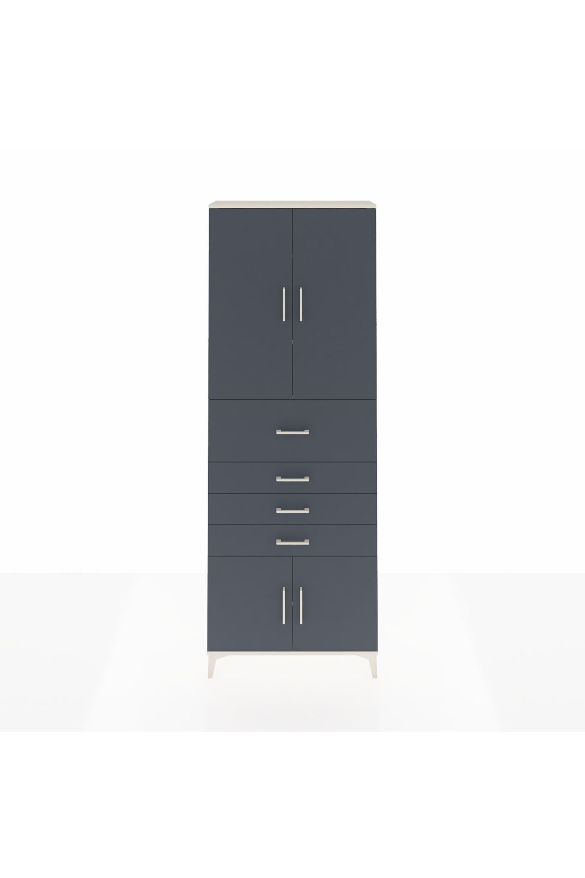 Arges Dolap 4 Raflı 4 Çekmeceli 4 Kapaklı 88x30x243 - S33M117V2A