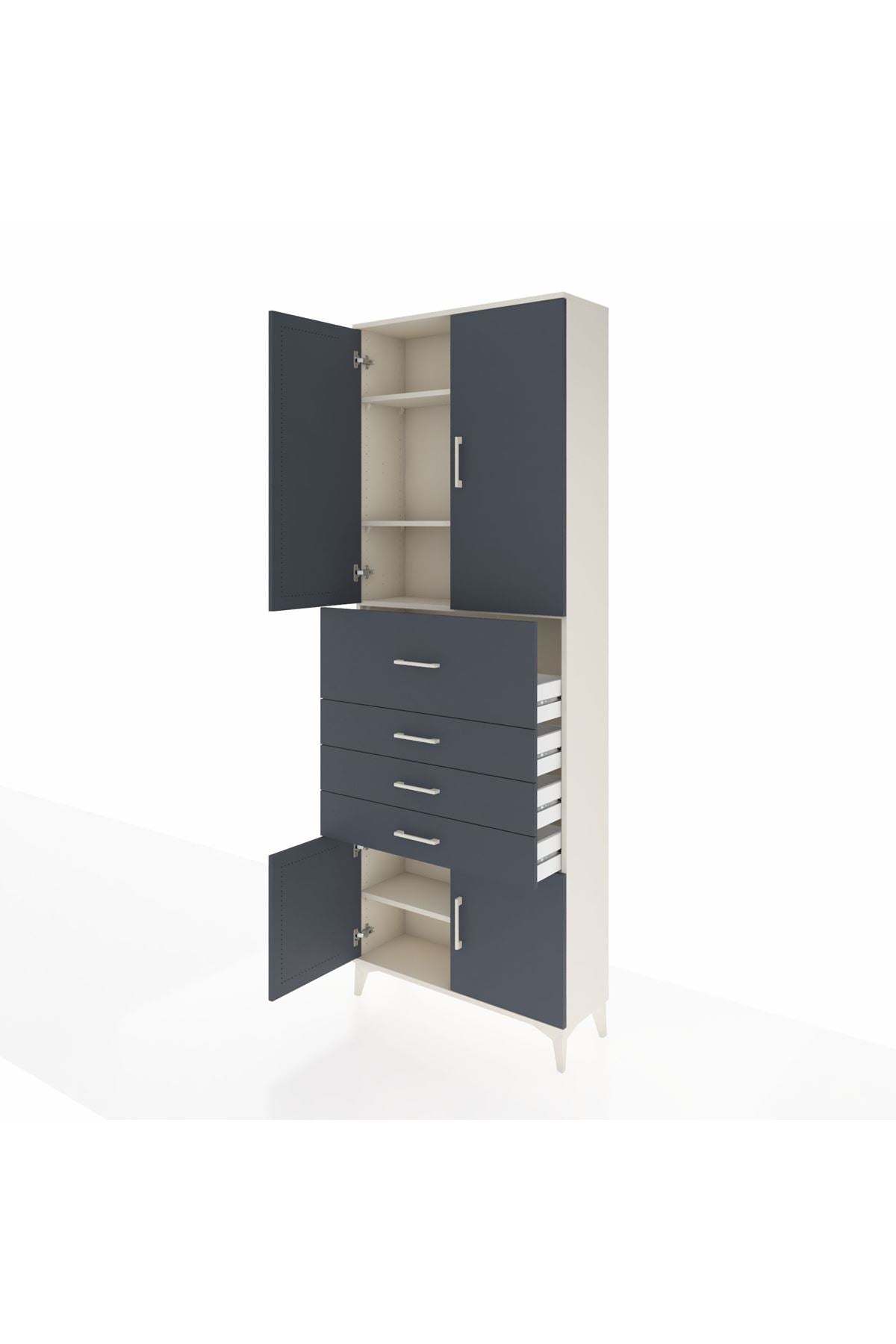 Arges Dolap 4 Raflı 4 Çekmeceli 4 Kapaklı 88x30x243 - S33M117V2A