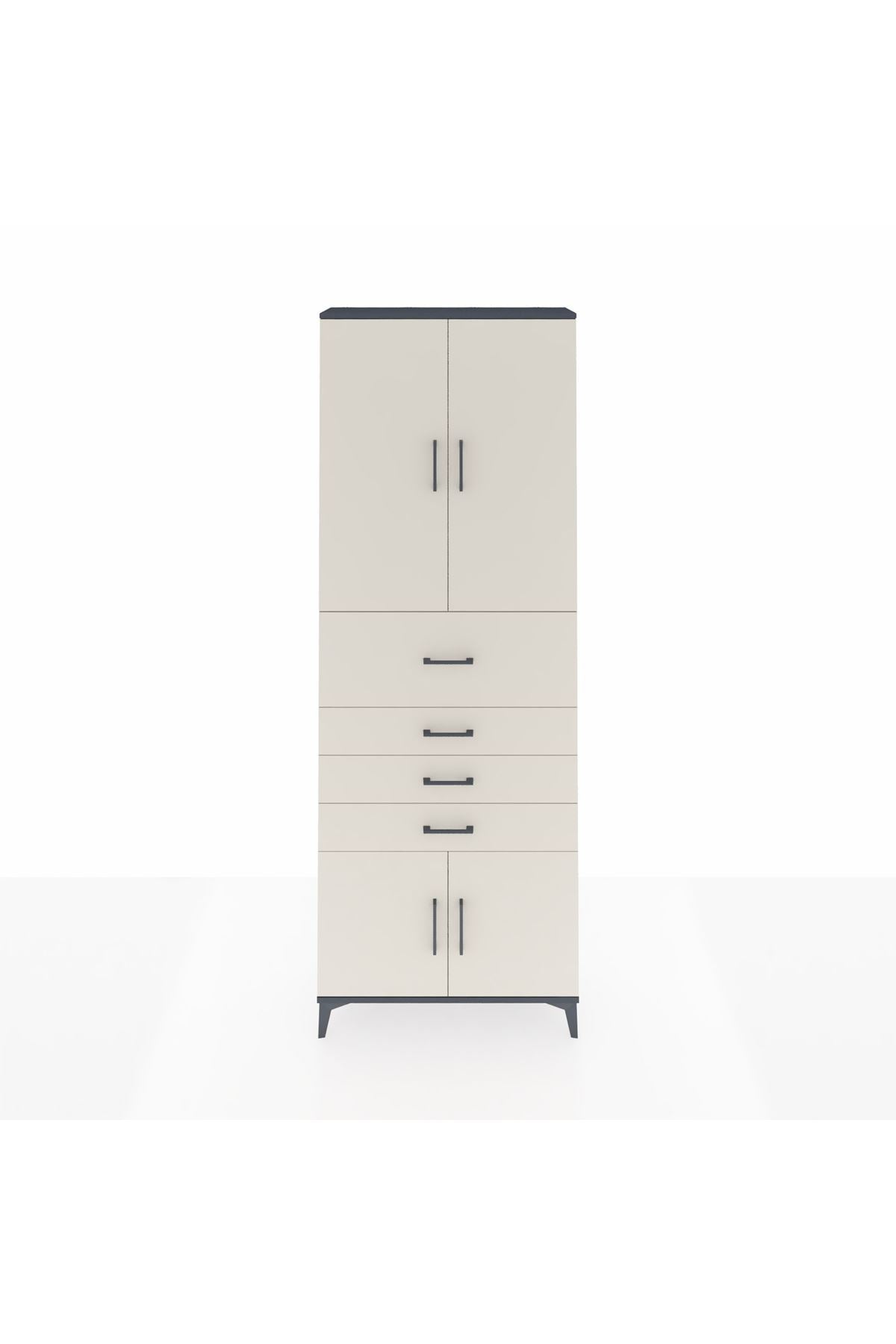 Arges Dolap 4 Raflı 4 Çekmeceli 4 Kapaklı 88x30x243 - S33M117V4A