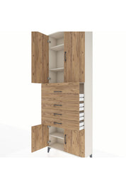 Arges Dolap 4 Raflı 4 Çekmeceli 4 Kapaklı 88x30x243 - S33M117V3A