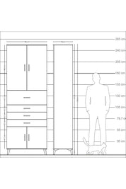 Arges Dolap 4 Raflı 4 Çekmeceli 4 Kapaklı 88x30x243 - S33M117V3A