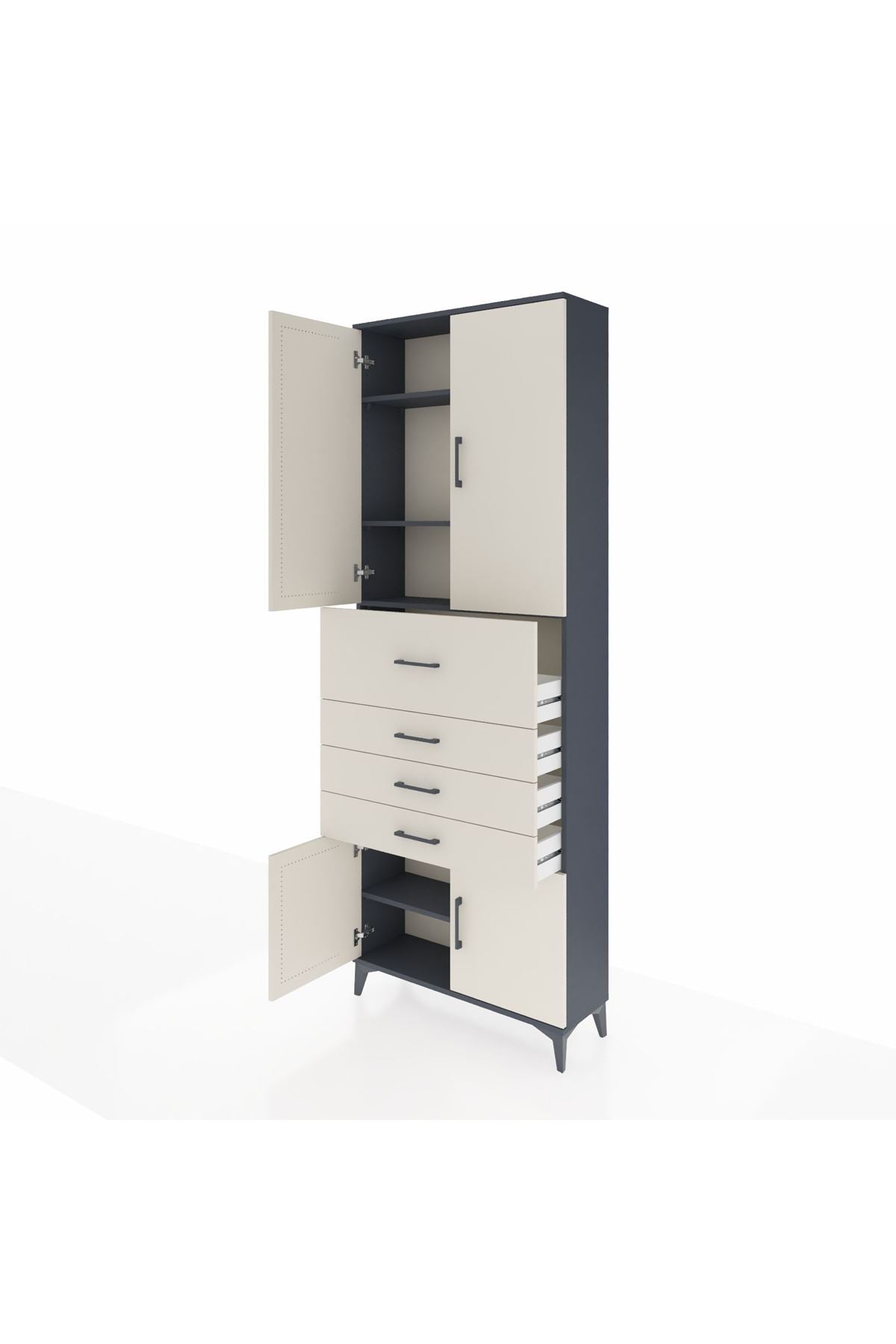 Arges Dolap 4 Raflı 4 Çekmeceli 4 Kapaklı 88x30x243 - S33M117V4A