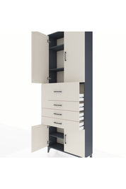 Arges Dolap 4 Raflı 4 Çekmeceli 4 Kapaklı 88x30x243 - S33M117V4A
