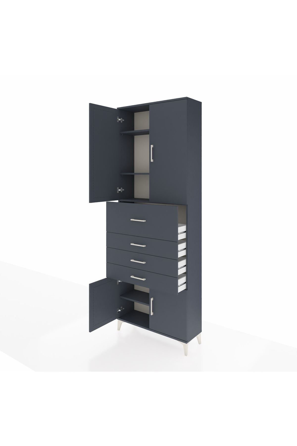 Arges Dolap 4 Raflı 4 Çekmeceli 4 Kapaklı 88x30x243 - S33M117V5A