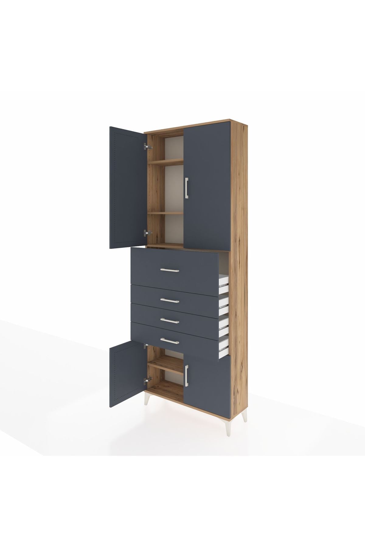 Arges Dolap 4 Raflı 4 Çekmeceli 4 Kapaklı 88x30x243 - S33M117V8A