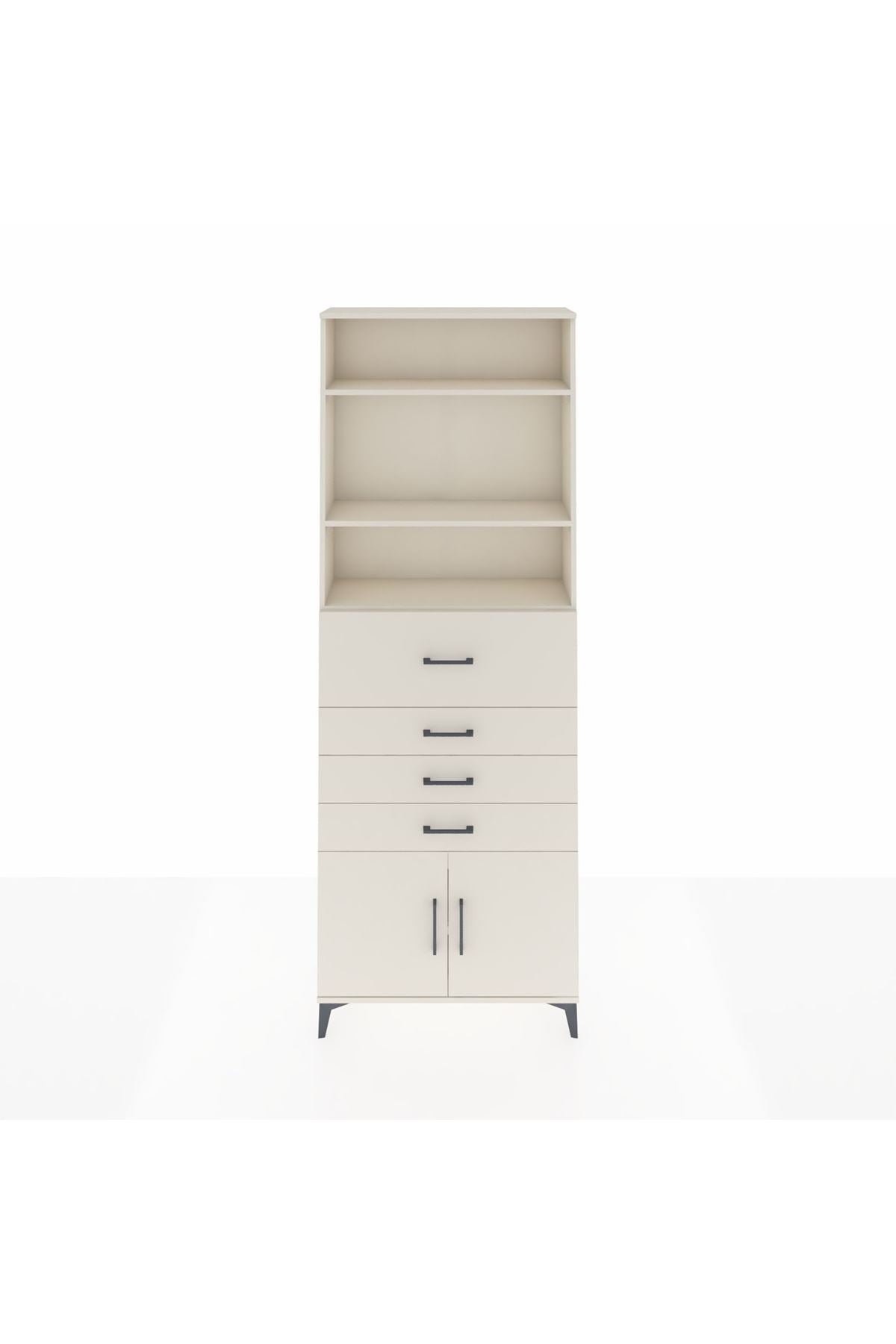 Arges Dolap 4 Raflı 4 Çekmeceli 2 Kapaklı 88x30x243 - S33M118V1A