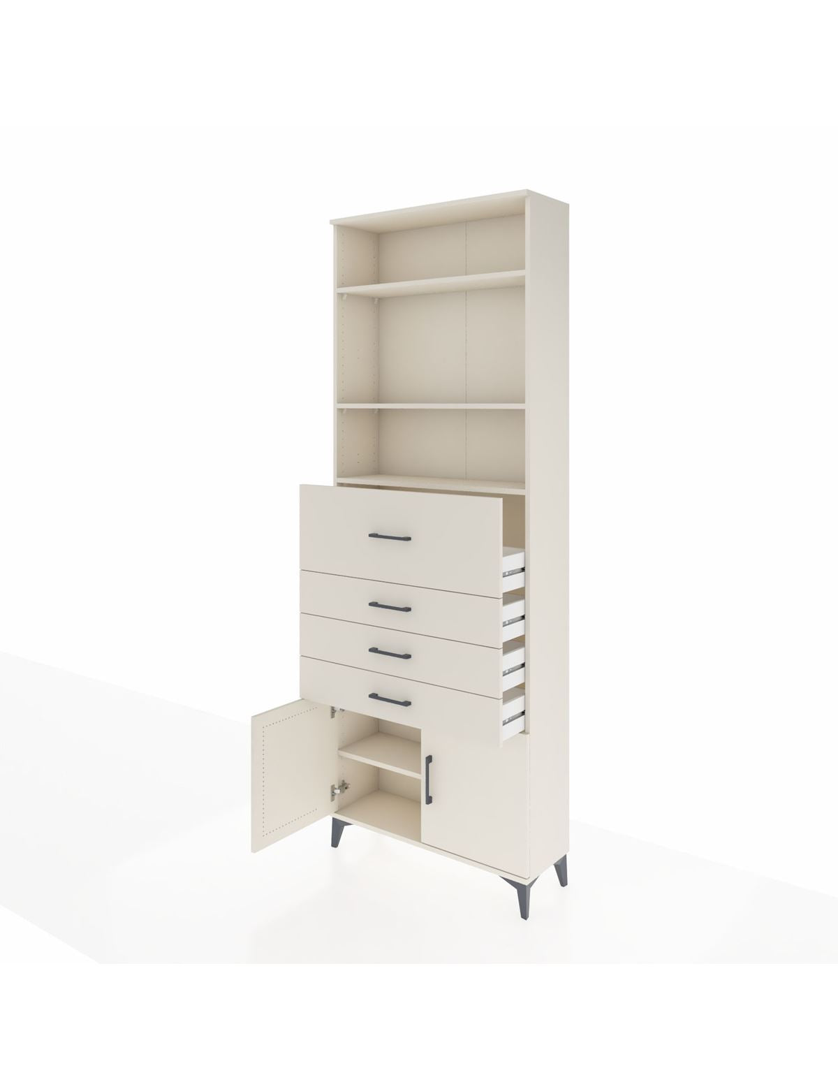 Arges Dolap 4 Raflı 4 Çekmeceli 2 Kapaklı 88x30x243 - S33M118V1A