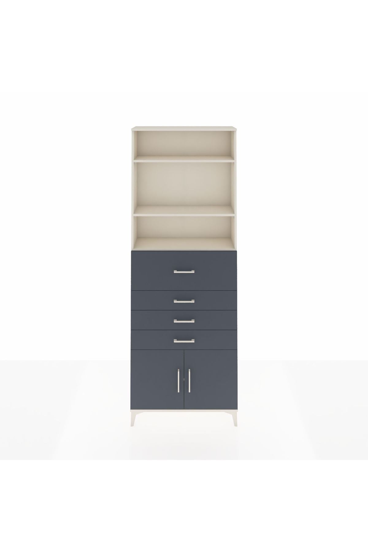 Arges Dolap 4 Raflı 4 Çekmeceli 2 Kapaklı 88x30x243 - S33M118V2A