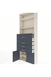 Arges Dolap 4 Raflı 4 Çekmeceli 2 Kapaklı 88x30x243 - S33M118V2A