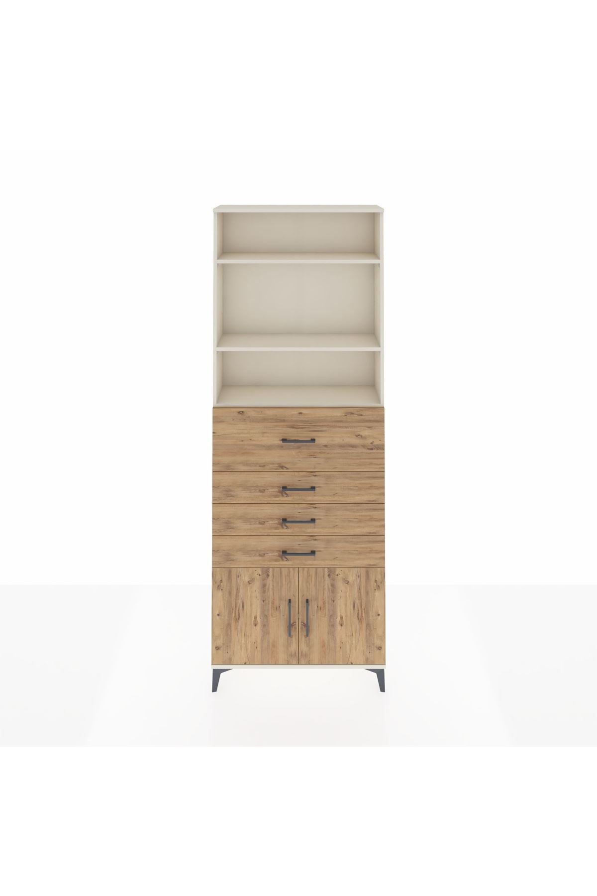 Arges Dolap 4 Raflı 4 Çekmeceli 2 Kapaklı 88x30x243 - S33M118V3A