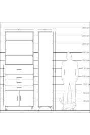 Arges Dolap 4 Raflı 4 Çekmeceli 2 Kapaklı 88x30x243 - S33M118V3A