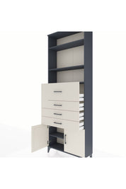 Arges Dolap 4 Raflı 4 Çekmeceli 2 Kapaklı 88x30x243 - S33M118V4A