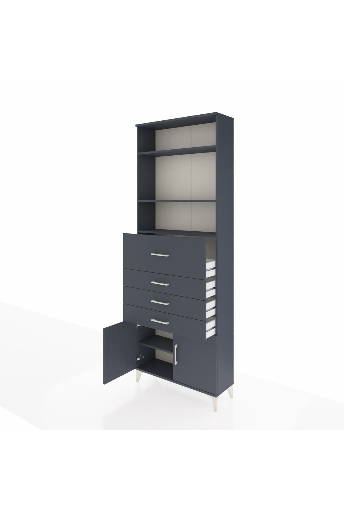 Arges Dolap 4 Raflı 4 Çekmeceli 2 Kapaklı 88x30x243 - S33M118V5A