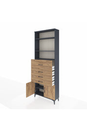 Arges Dolap 4 Raflı 4 Çekmeceli 2 Kapaklı 88x30x243 - S33M118V6A