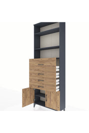 Arges Dolap 4 Raflı 4 Çekmeceli 2 Kapaklı 88x30x243 - S33M118V6A