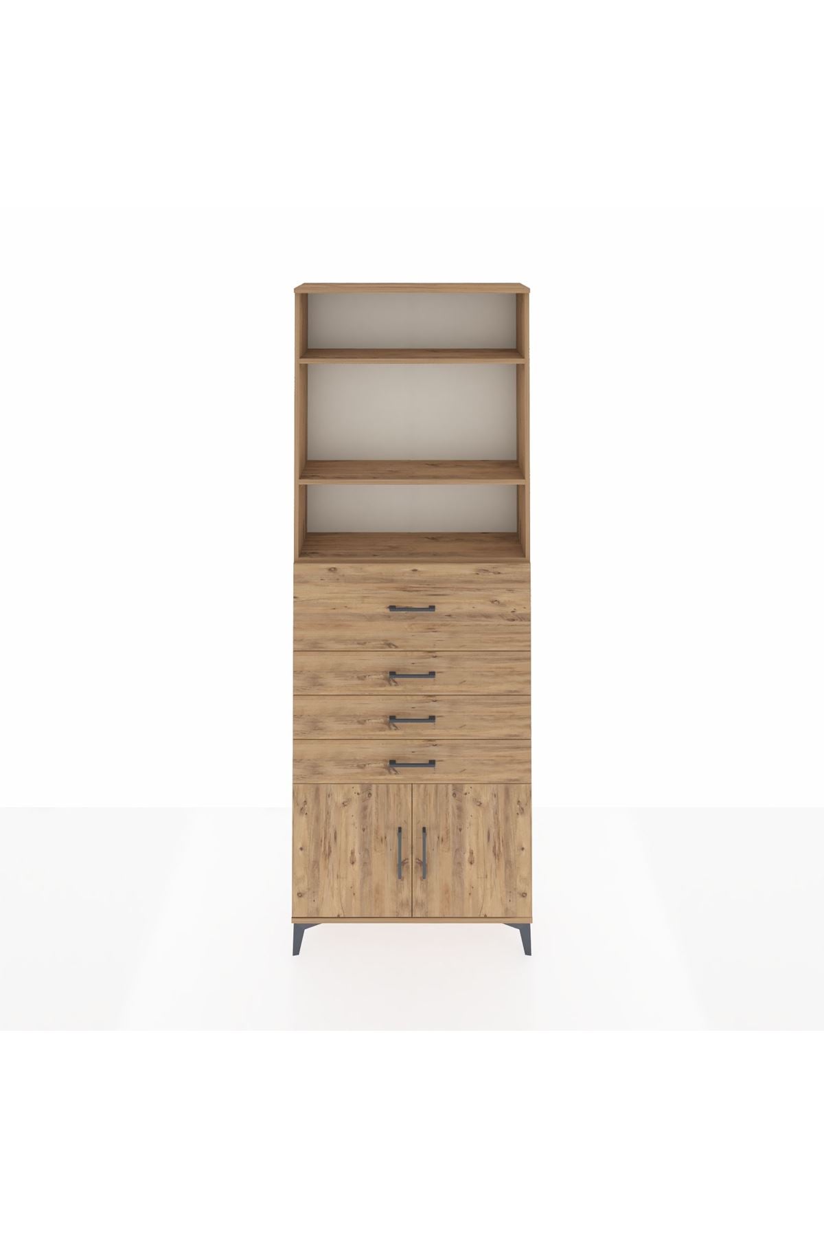 Arges Dolap 4 Raflı 4 Çekmeceli 2 Kapaklı 88x30x243 - S33M118V9A