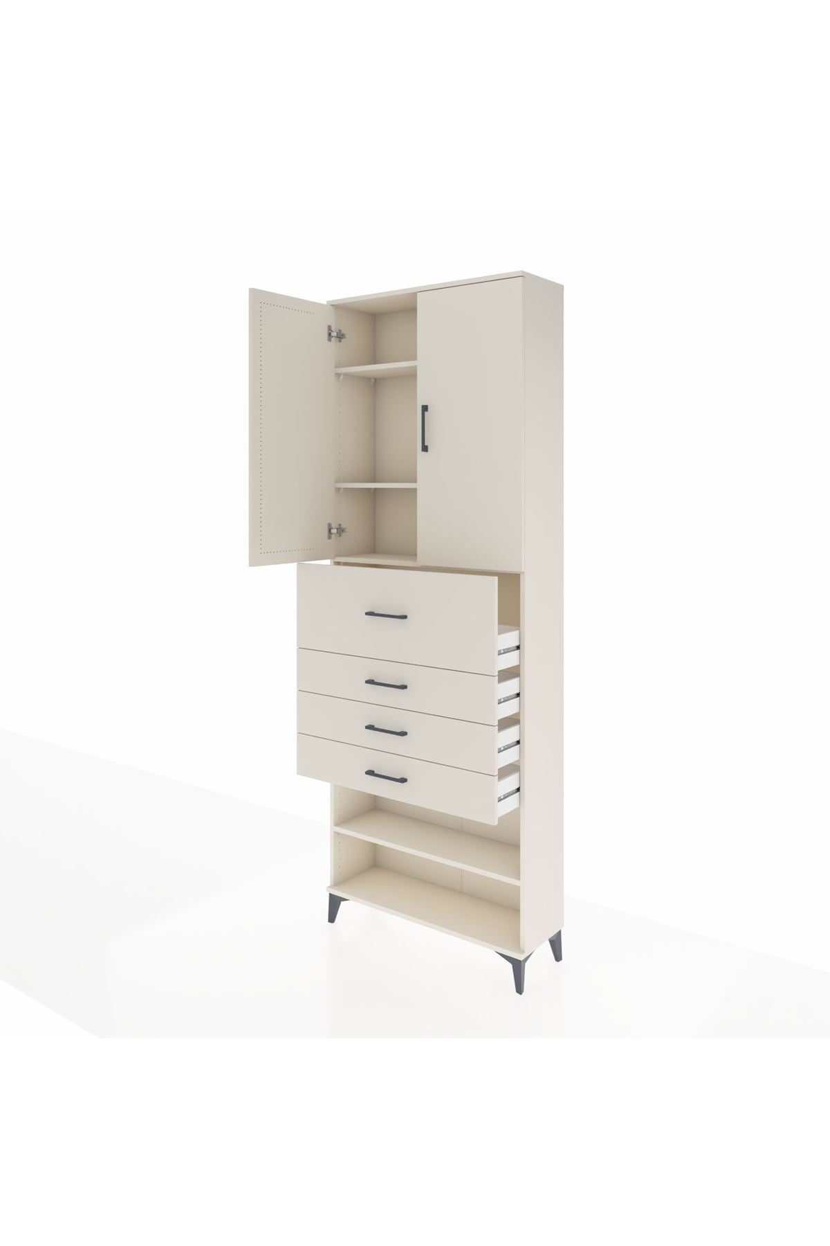 Arges Dolap 4 Raflı 4 Çekmeceli 2 Kapaklı 88x30x243 - S33M119V1A