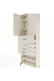 Arges Dolap 4 Raflı 4 Çekmeceli 2 Kapaklı 88x30x243 - S33M119V1A