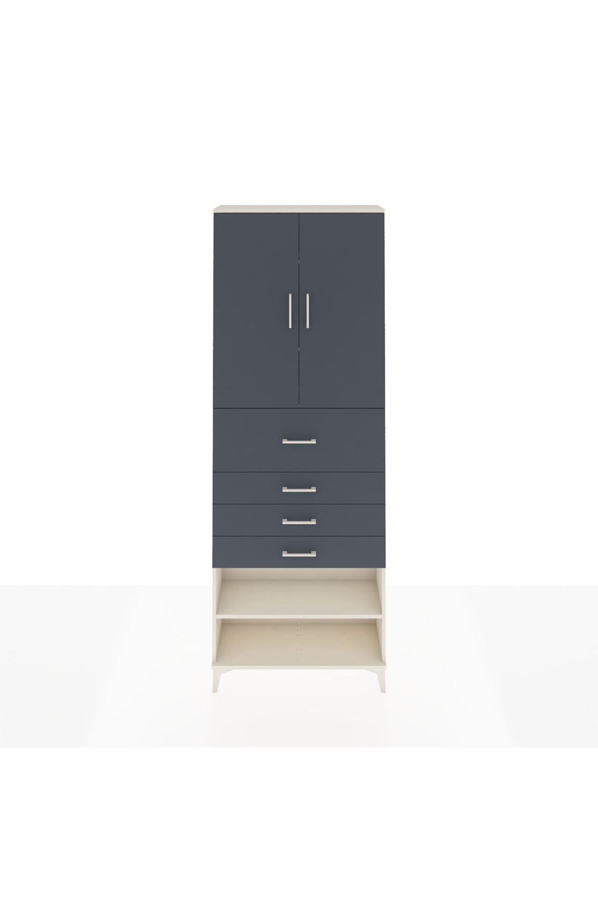 Arges Dolap 4 Raflı 4 Çekmeceli 2 Kapaklı 88x30x243 - S33M119V2A