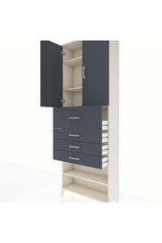 Arges Dolap 4 Raflı 4 Çekmeceli 2 Kapaklı 88x30x243 - S33M119V2A
