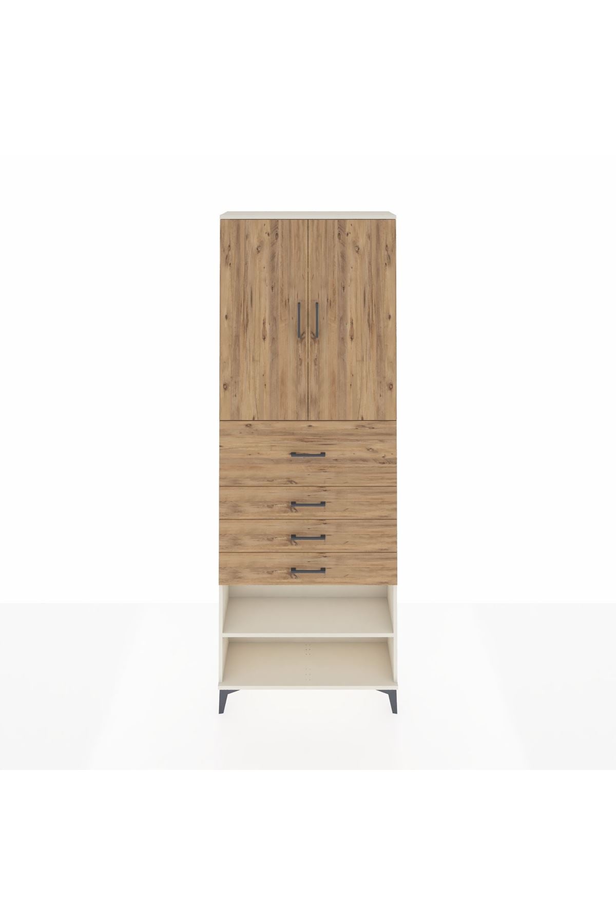 Arges Dolap 4 Raflı 4 Çekmeceli 2 Kapaklı 88x30x243 - S33M119V3A
